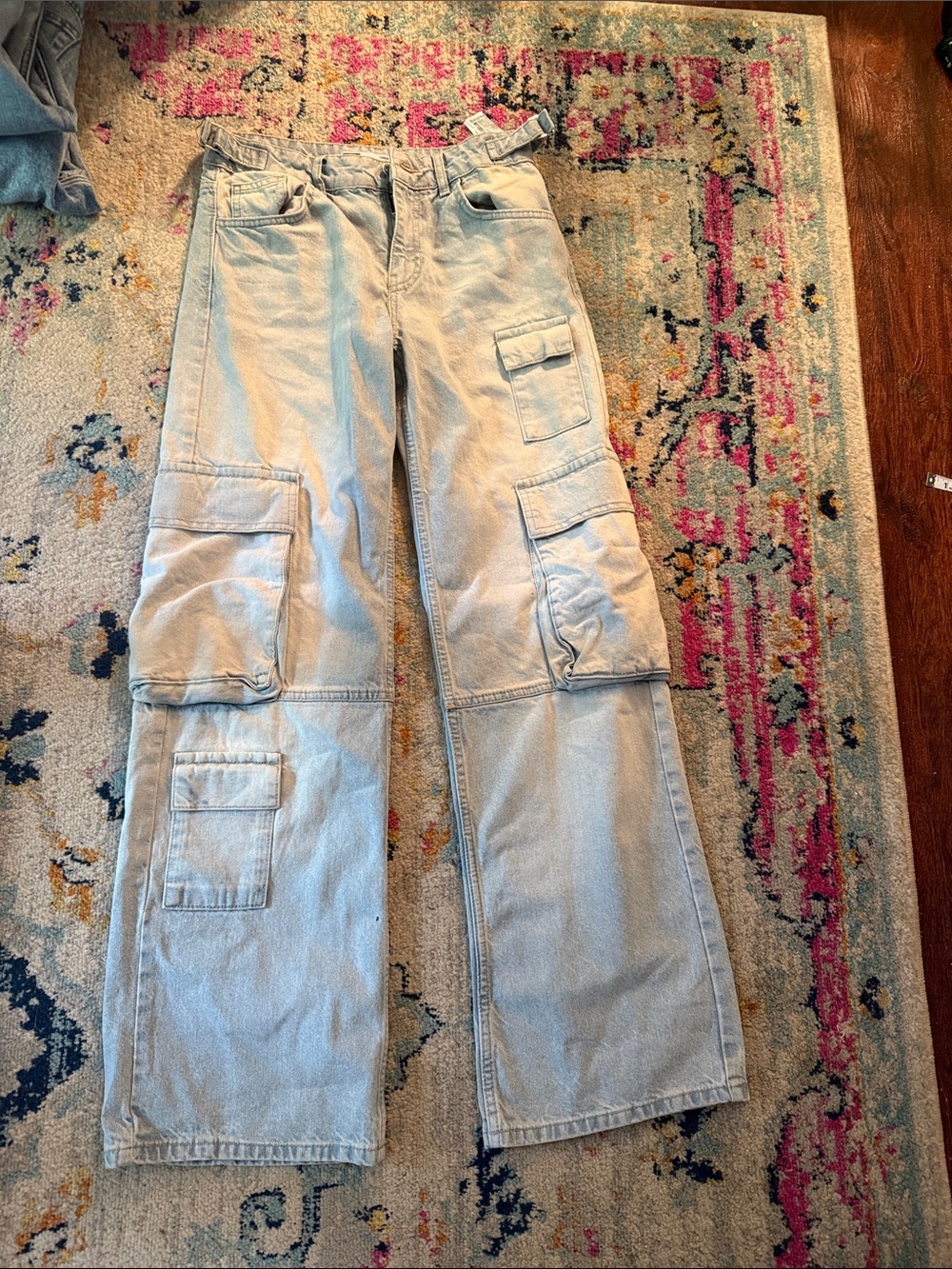 Women's Cargo Light Blue  Jeans - Utility Pocket Workwear